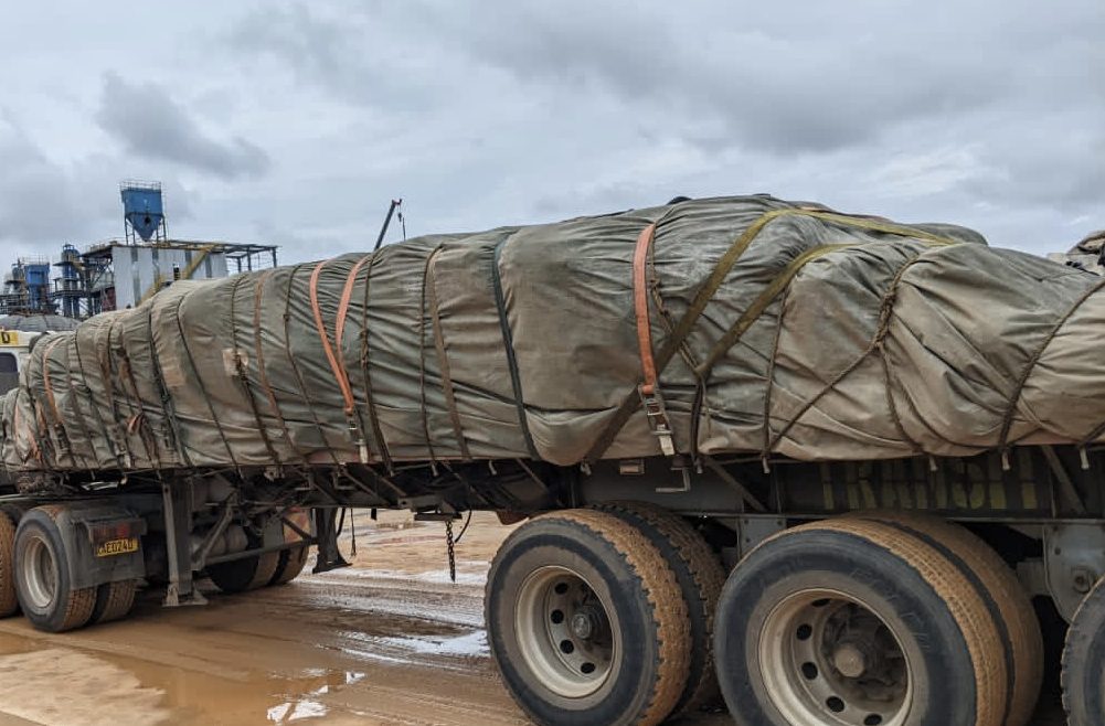 GYPSUM DELIVERY TO ANJIA PREFABRICATED CONSTRUCTION RWANDA.